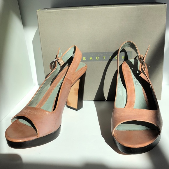VTG Kenneth Cole Reaction Open toe leather heel - Picture 5 of 8